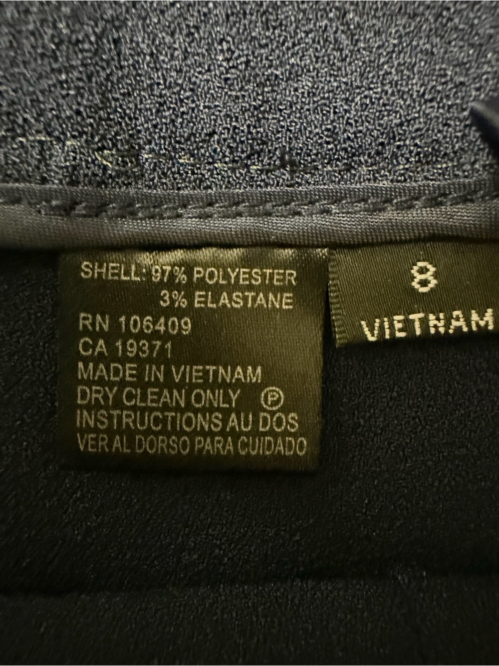 Navy Wide-Leg Trousers with Front Creases - Picture 7 of 7